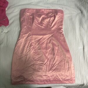 Elegant Pink Strapless Dress